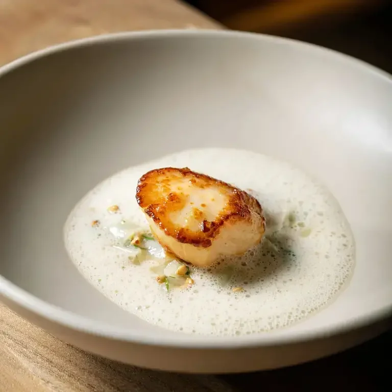 Scallop, leeks, buckwheat and tucupi at Bossa in London.