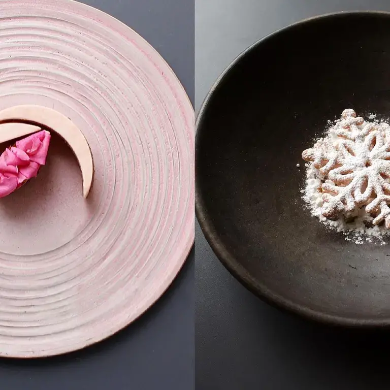 Two fine dining dishes