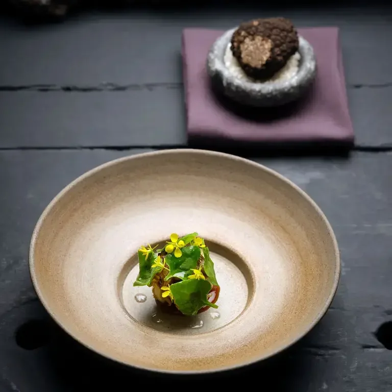 Cabbage and Welsh truffle at L'Enclume.