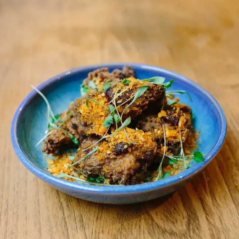 James Cochran's fried chicken in a bowl.
