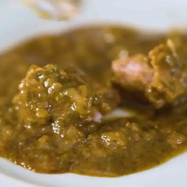 Lamb curry (palak gosht) by Monica Haldar.