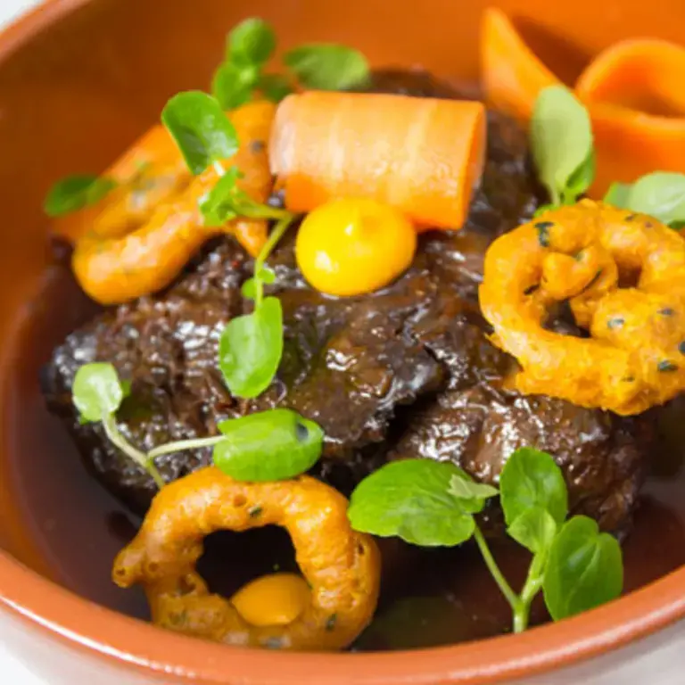12 Hour Braised Beef Cheek, Carrot & Anise Puree