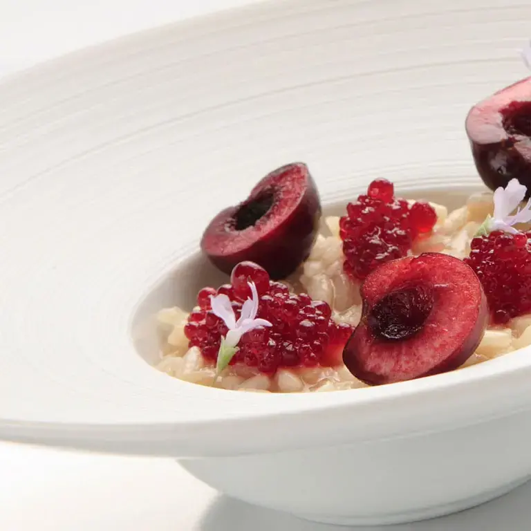 Senia Rice With Eel Stock And Cherries Senia Rice With Eel Stock And Cherries