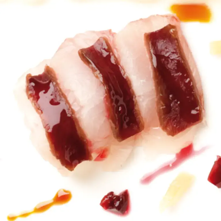 Amberjack Fish, Roe Deer With Cherry And Jerusalem Artichoke Sauce