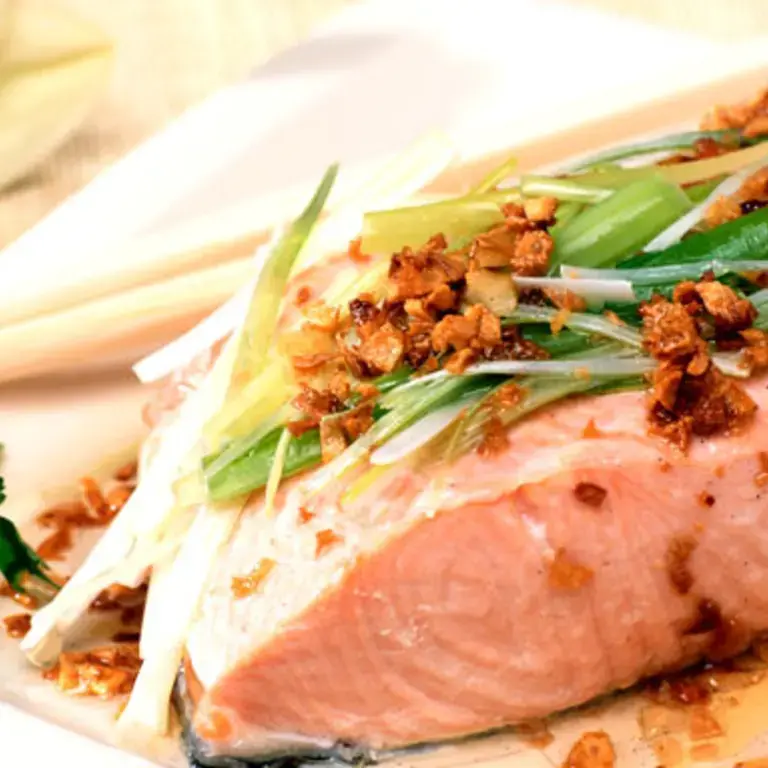 Cantonese Style Steamed Salmon Fillet Cantonese Style Steamed Salmon Fillet