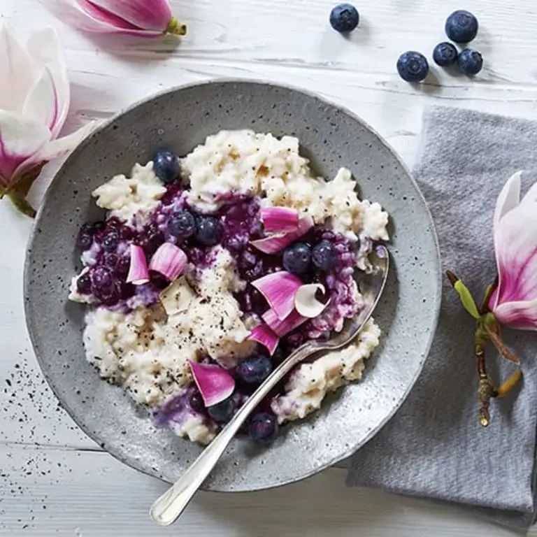 Rice Pudding with Blueberries