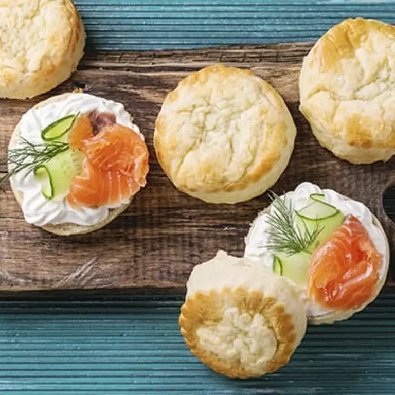 Scones with Smoked Salmon and Cream Cheese