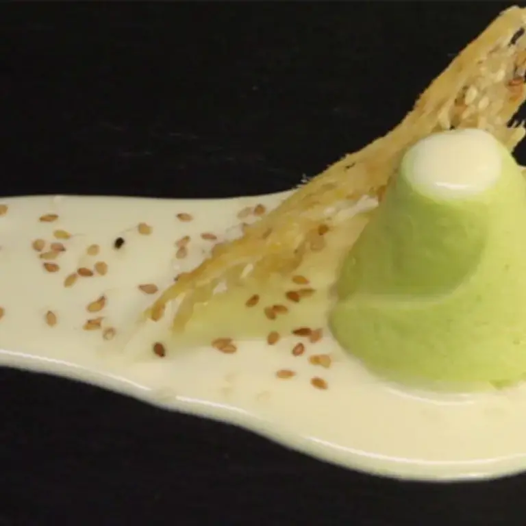 Flan of Wild Cardoons On a Cheese Fondue