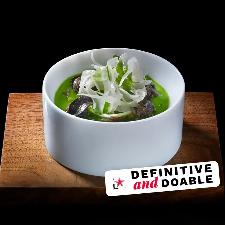 Heston Blumenthal's snail porridge in a bowl.