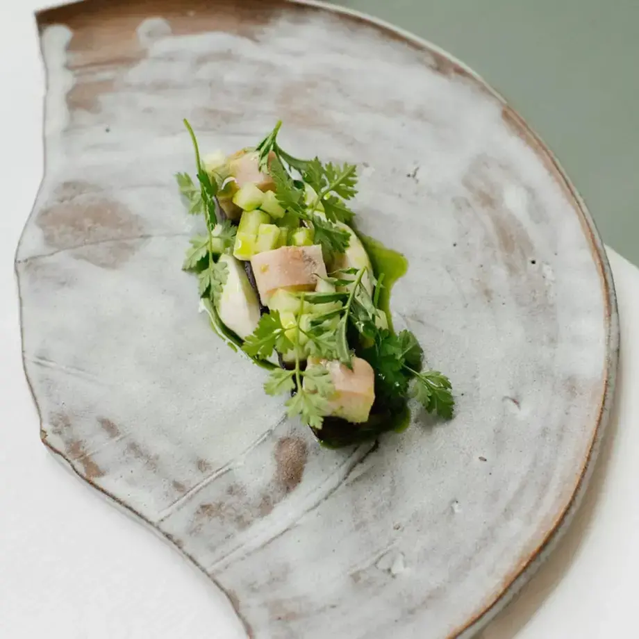 Grilled cucumber and eel at Osip.