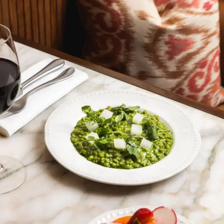 Watercress and spelt risotto at Nessa.