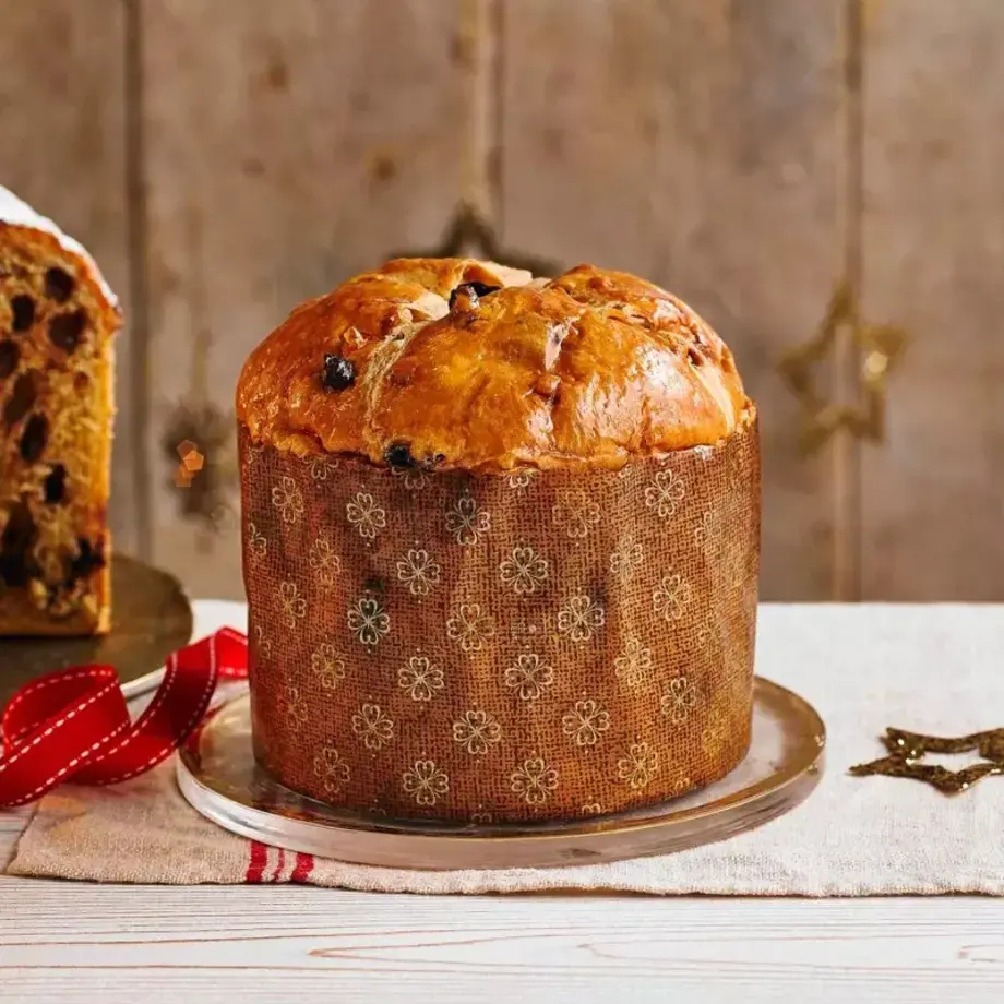 Panettones on a table.