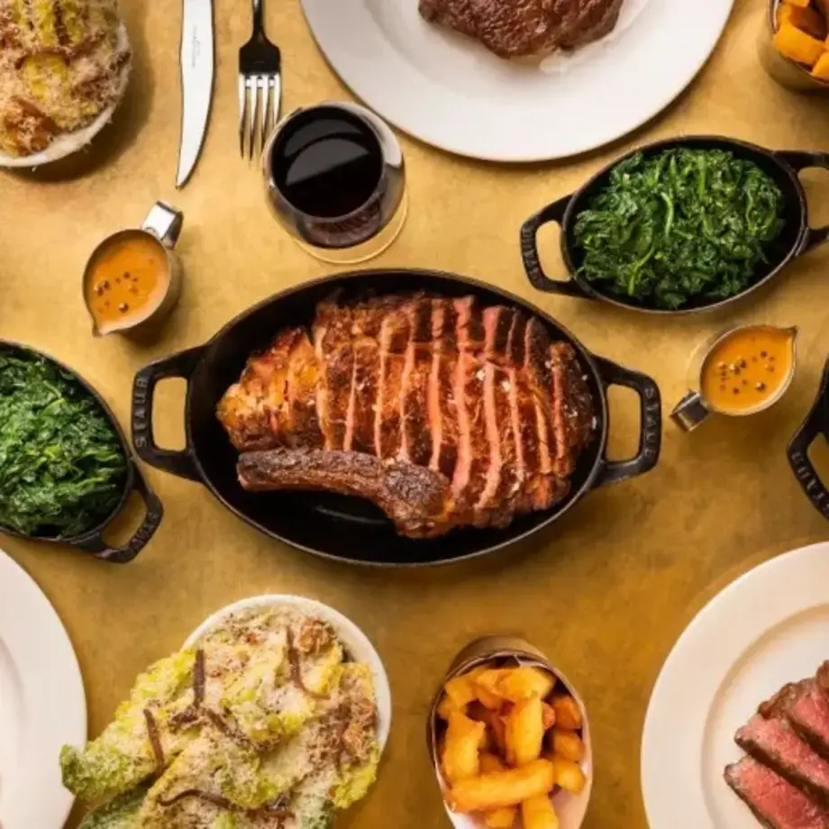 Steak and sides at Hawksmoor.