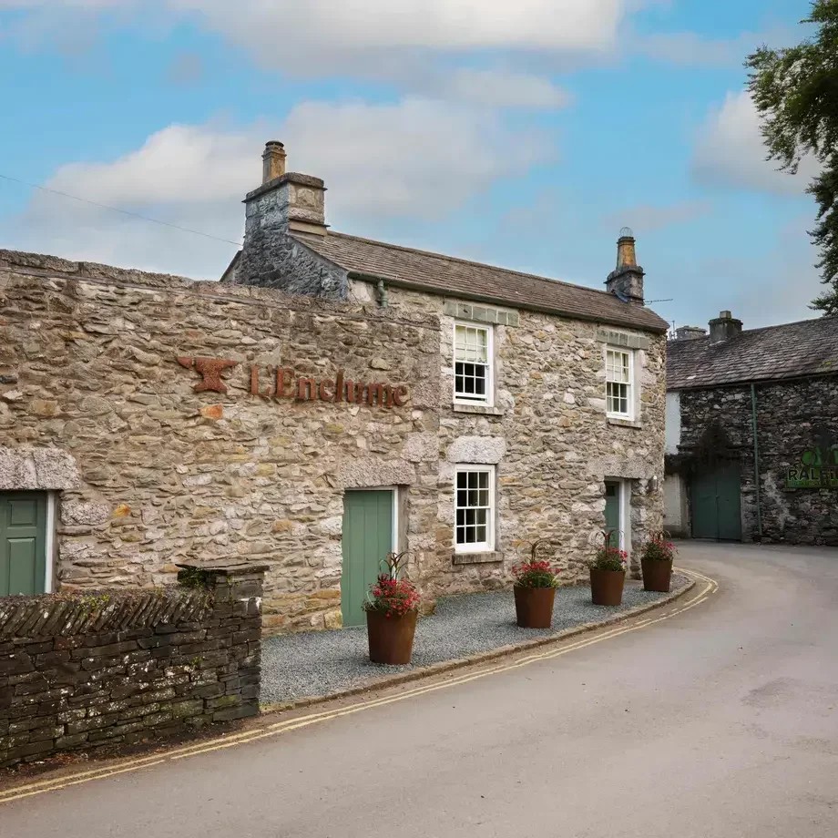 Exterior of L'Enclume restaurant.