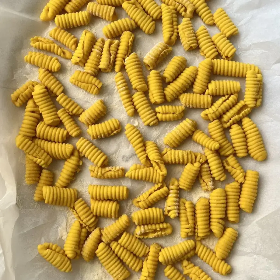 Fresh raw cavatelli.