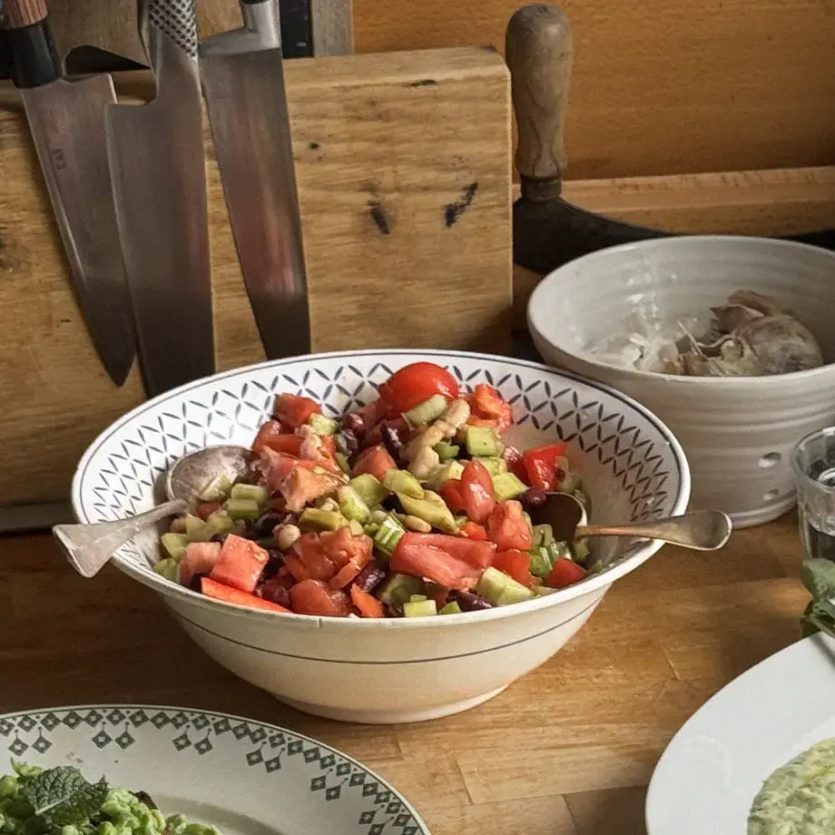 Summer vegetable and bean salad by Xanthe Ross.