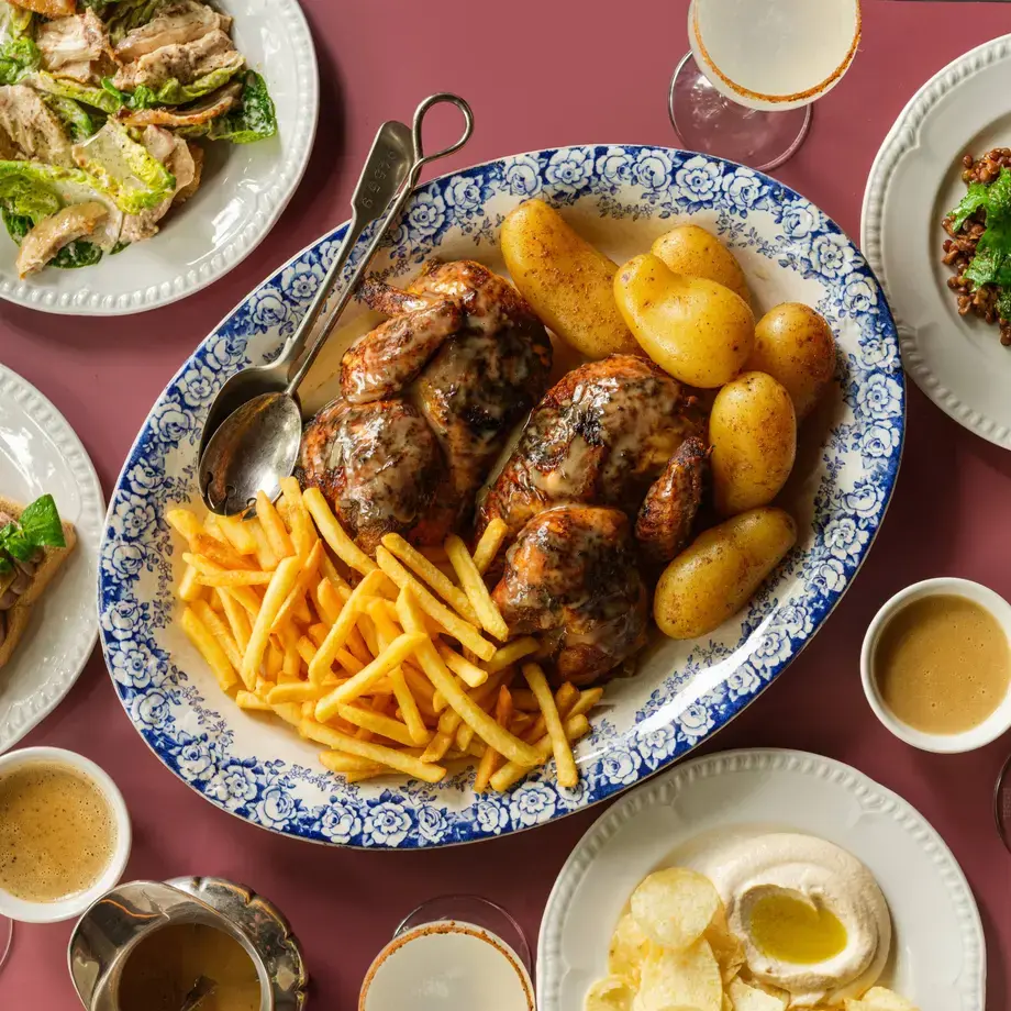 Norbert's rotisserie chicken and sides.