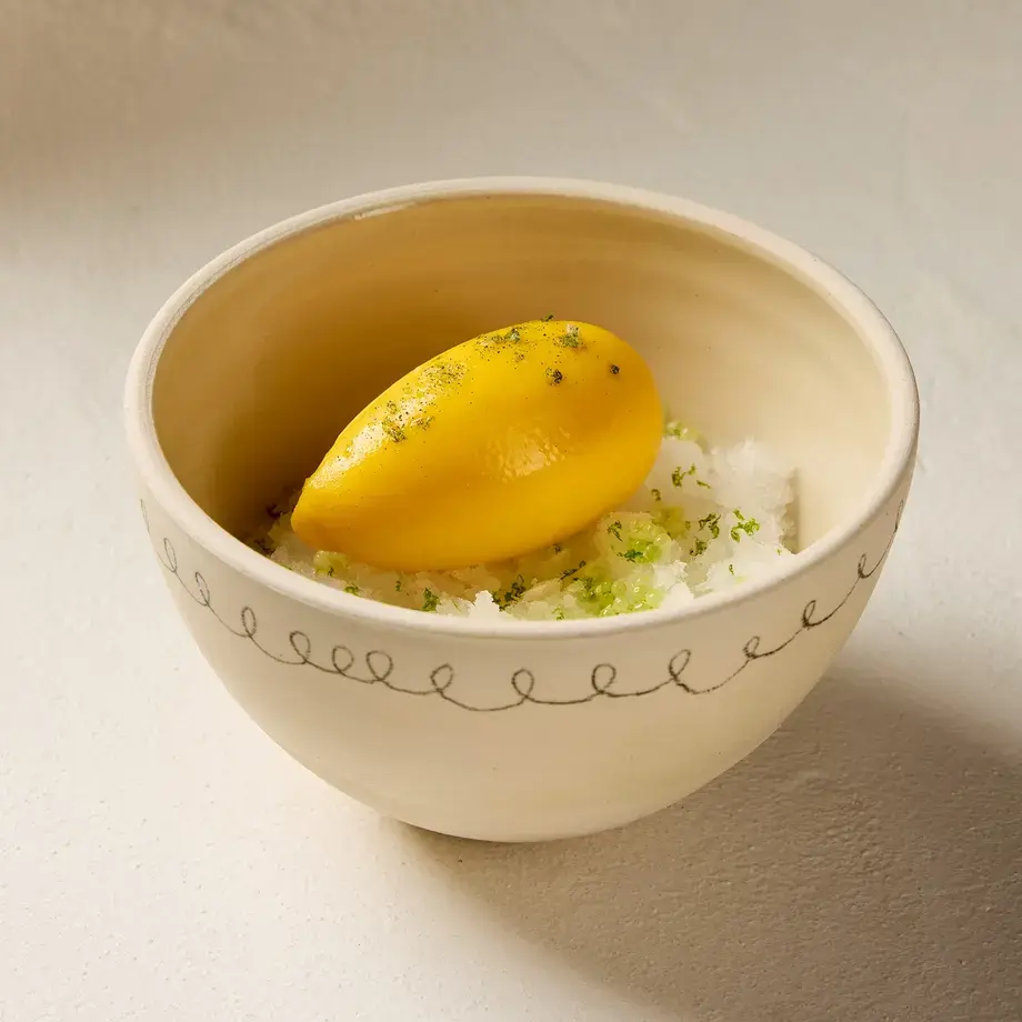 A dessert at Mor restaurant in Cornwall.