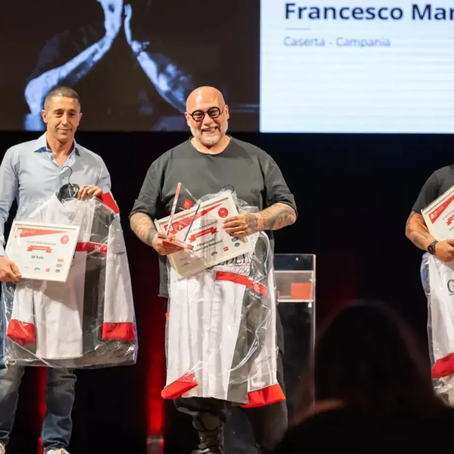 50 top pizza award winners on stage