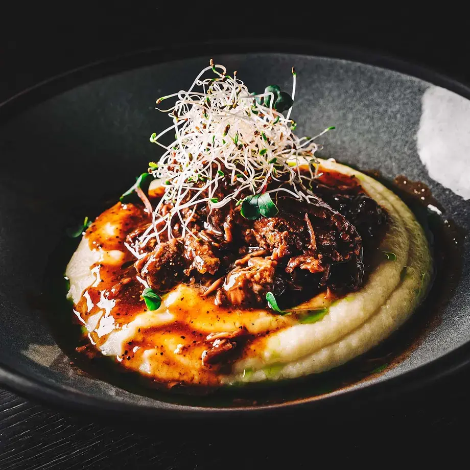 A dish of unctuous beef cheeks.