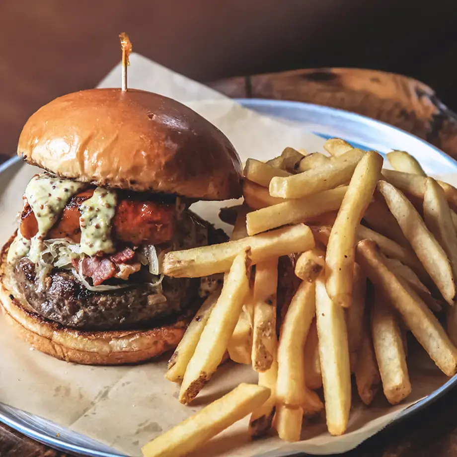 Burger and fries.