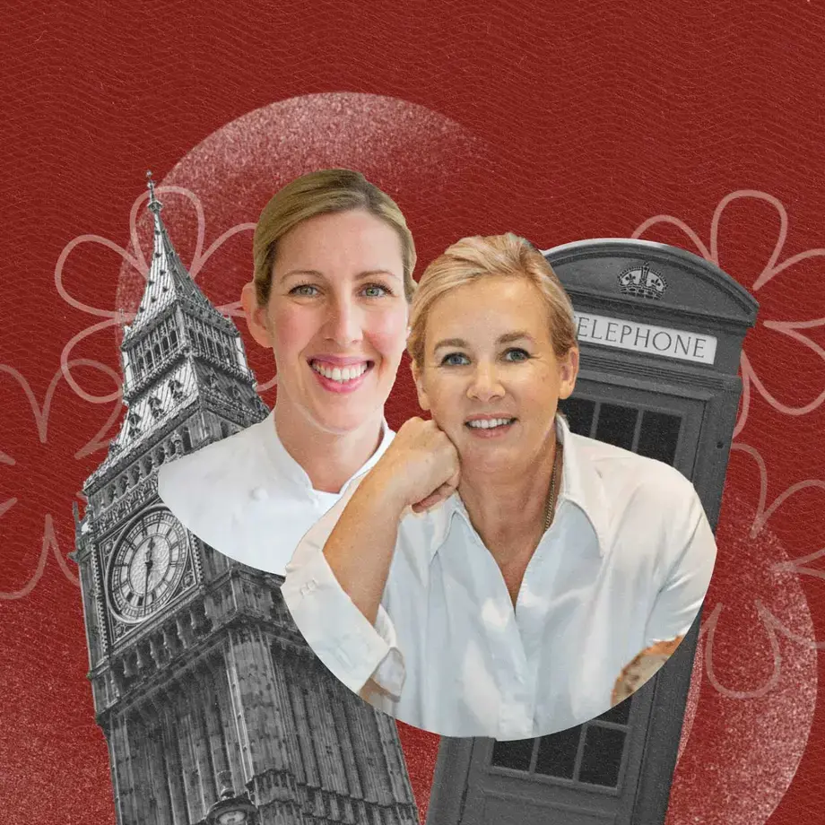Clare Smyth and Hélène Darroze on a Michelin stars illustration.
