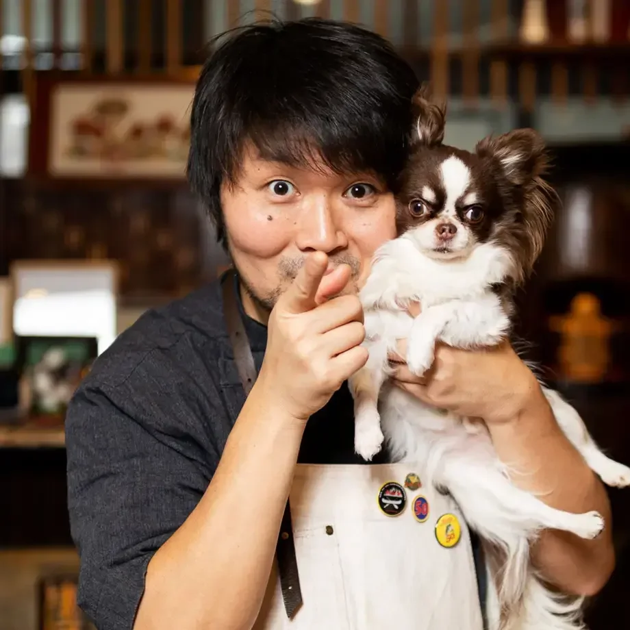 Chef Zaiyu Hasegawa and his dog