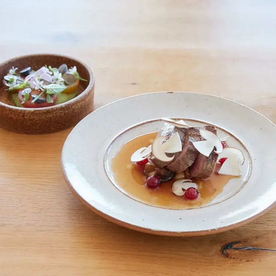 A dish of aged roe deer at Hjem restaurant.