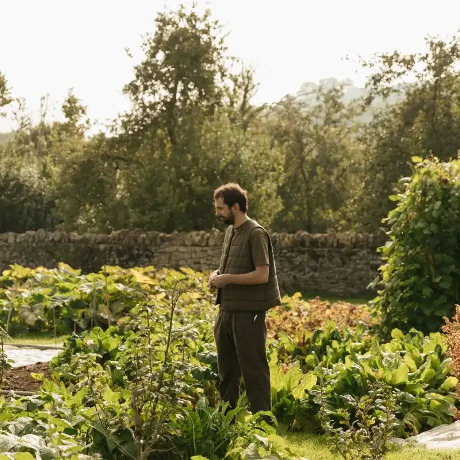 Chef Merlin Labron-Johnson on the Osip farm.