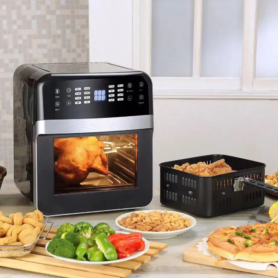 An air fryer and selected foods.