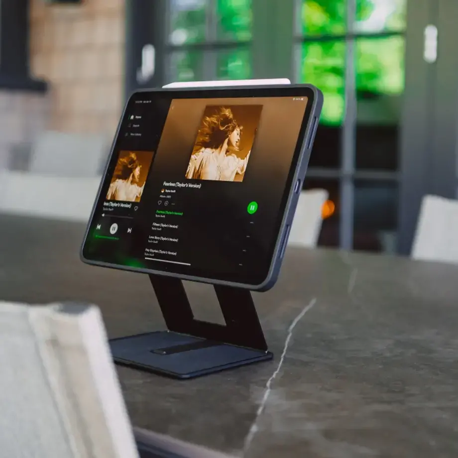 Spotify app on a tablet.