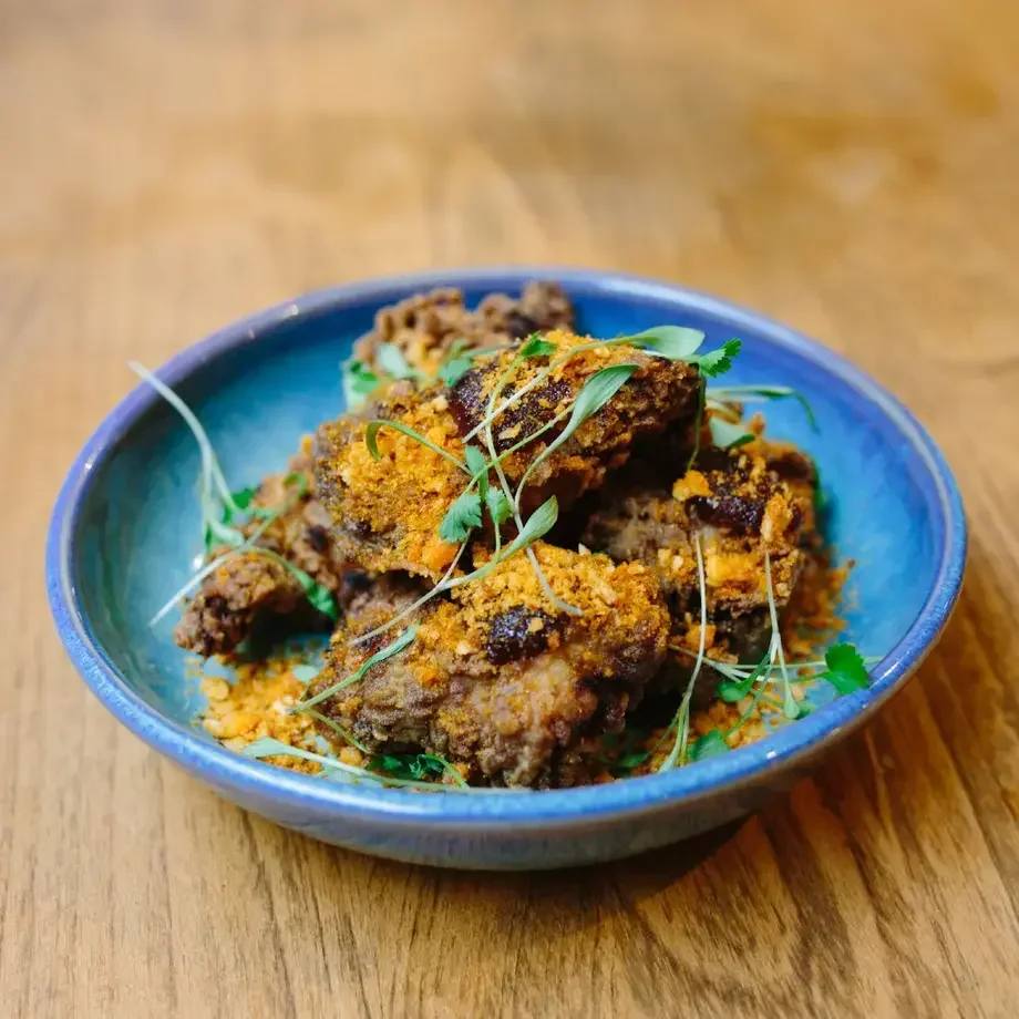 James Cochran's fried chicken in a bowl.