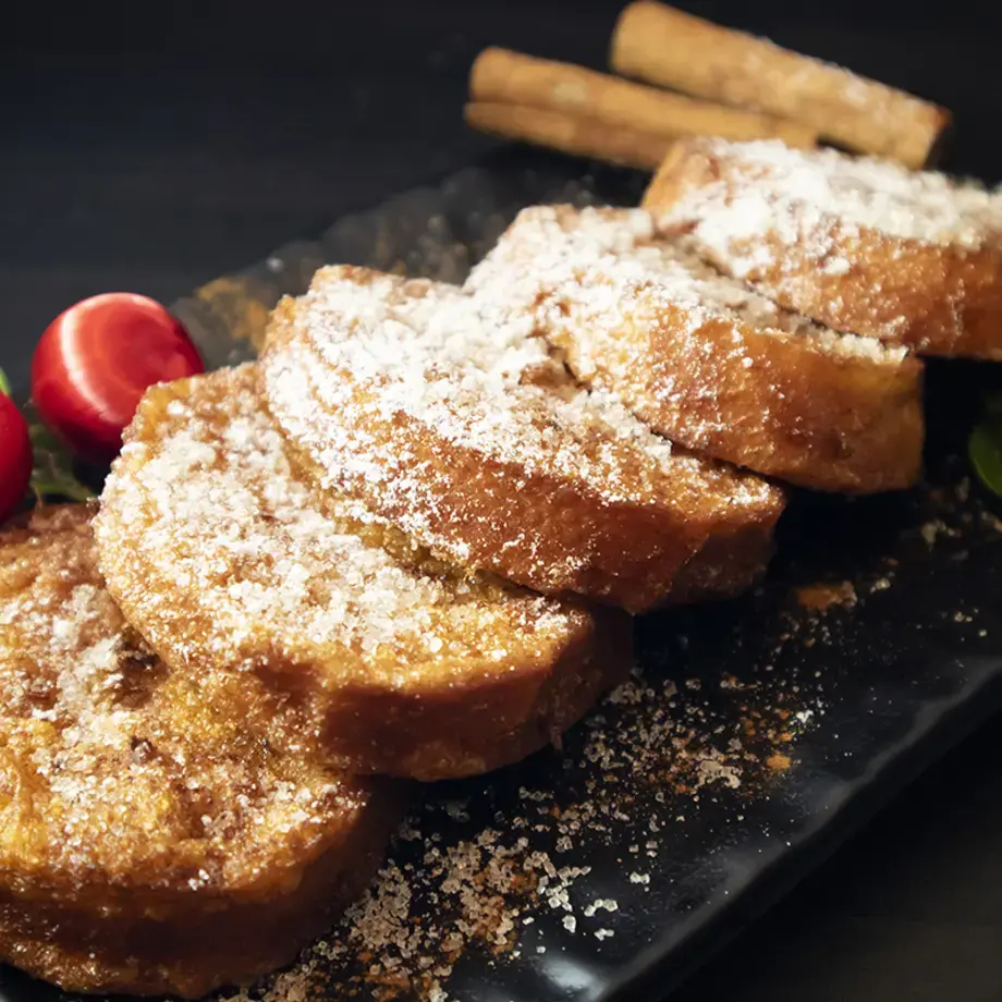 slices of toasted bread dusted with sugaR