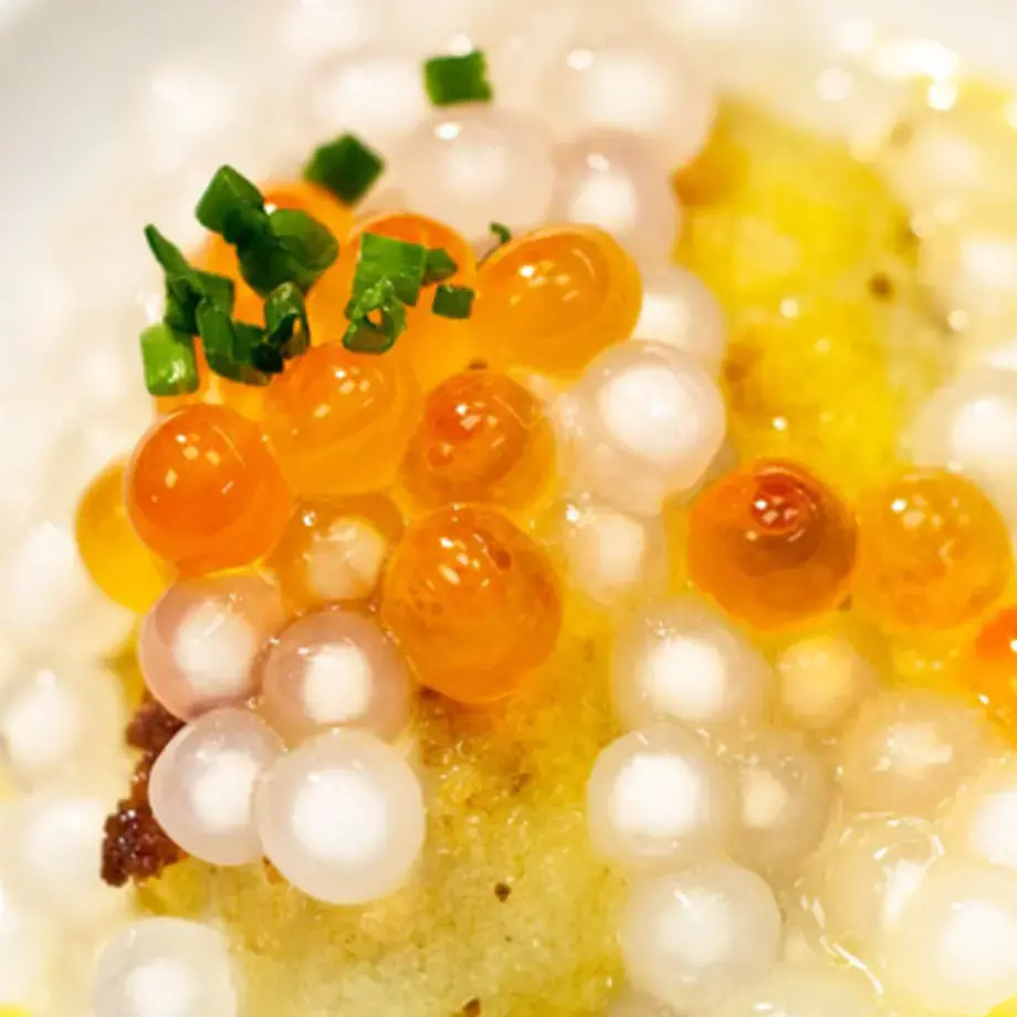 Oysters In Brioche Crust With Marinated Tapioca