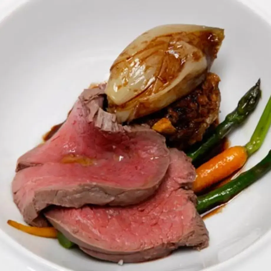 Beef Tenderloin “Plunged” In Merlot With Shallots And Tail Of Veal