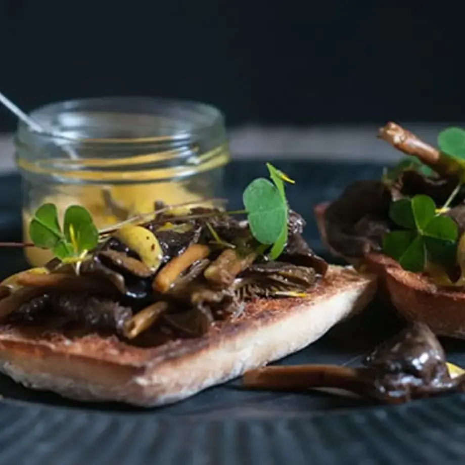 Chanterelle Bruschetta with Sumac Mayonnaise