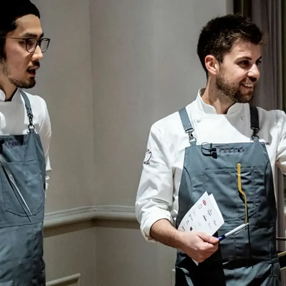 Chef Lorenzo Cogo and chef Yasuhiro Fujio