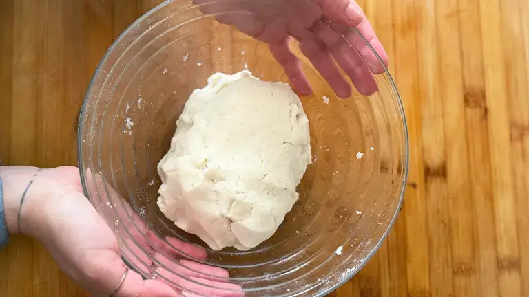 Arepas dough in a bowl.