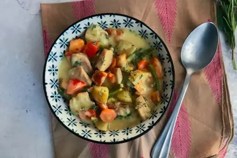 chicken stew in a bowl
