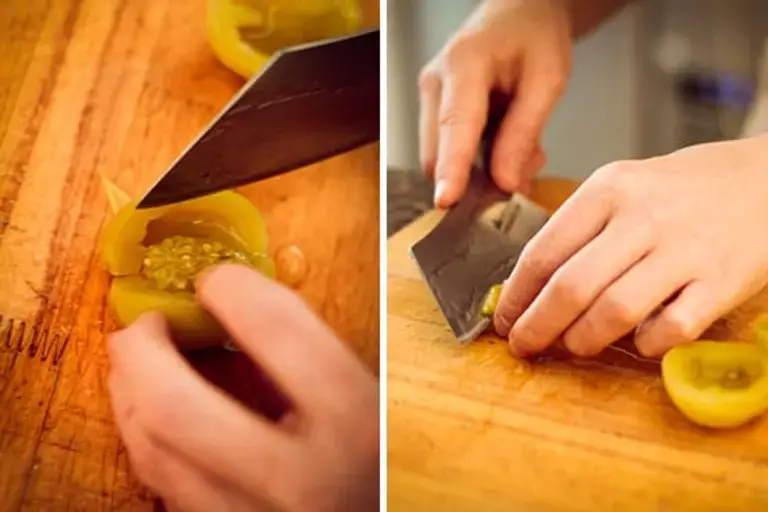 Cut salted tomatoes Courtesy of Chef Vitalii Savelev