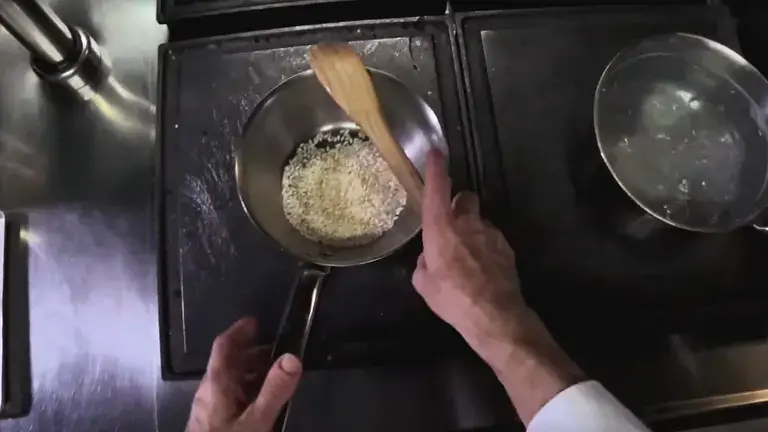Risotto in a large saucepan