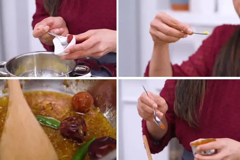 Cooking tadka dal recipe
