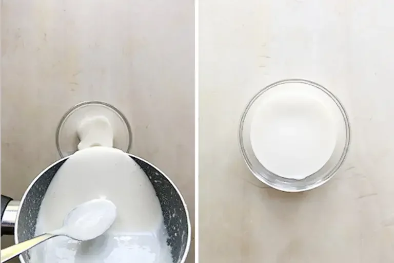 Parmesan mousse in a glass