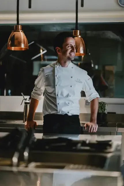 Chef Danilo Cortellini in the kitchen.
