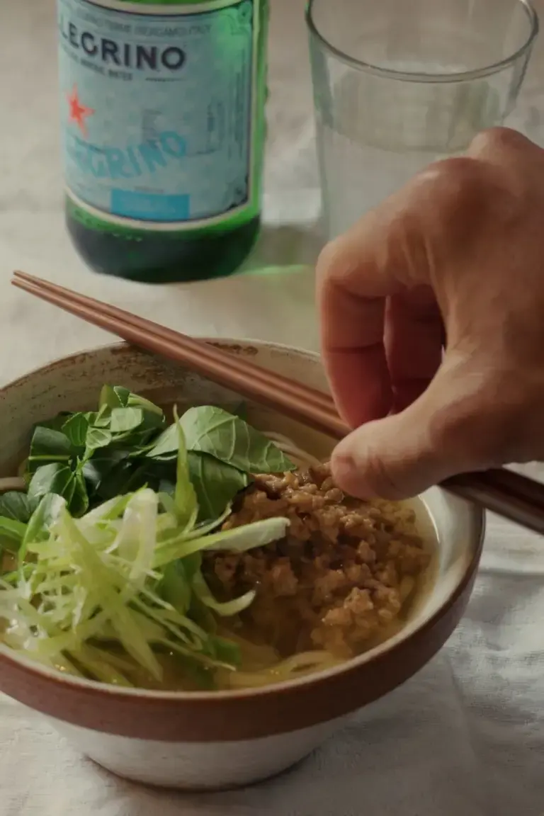 Pork and miso noodles by Joseph Denison Carey.