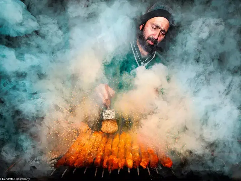 street food vendor cooking