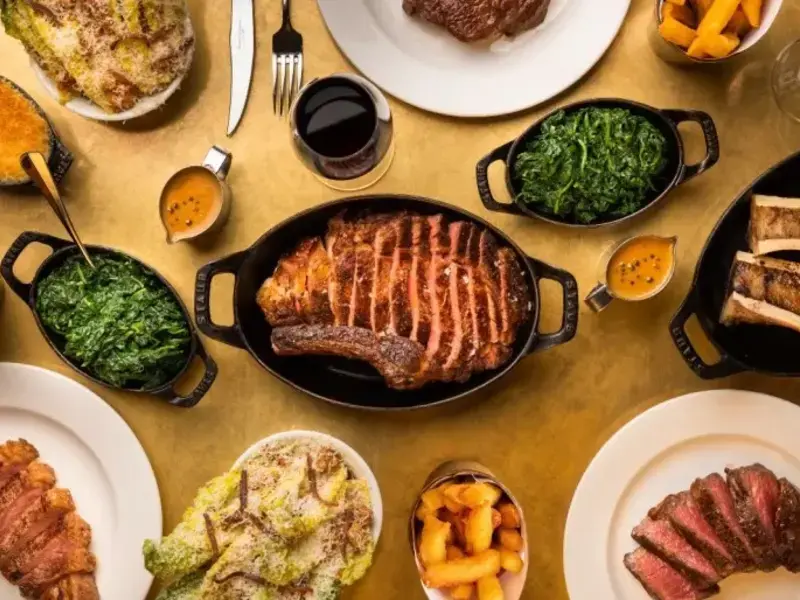 Steak and sides at Hawksmoor.