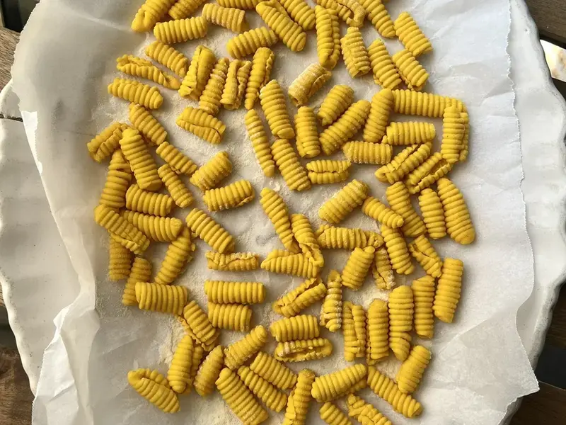 Fresh raw cavatelli.