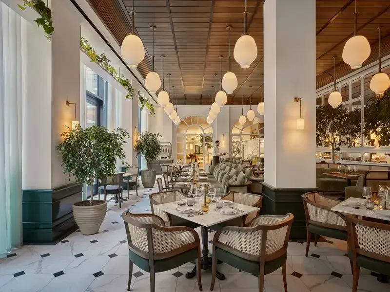 The dining room at Whiteley's Kitchen in London.