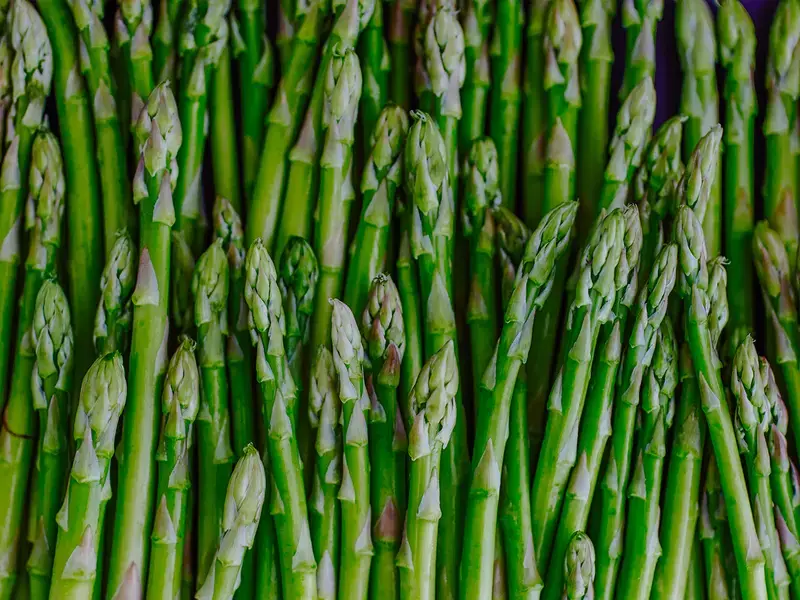 Spears of green asparagus.